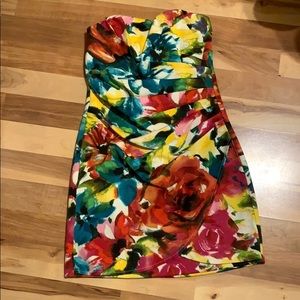 Strapless floral dress